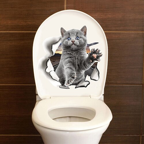 

Toilet Stickers - Animal Wall Stickers Animals Bathroom Kitchen Removable Re-Positionable