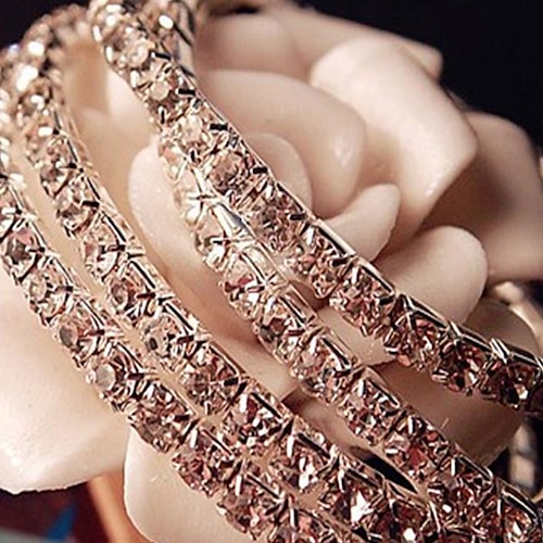 Womens Bracelet Exquisite Luxury Roman Crystal Bracelet for Women Wedding Gift Rose Gold Silver Chain Bracelets Bangles Jewelry 