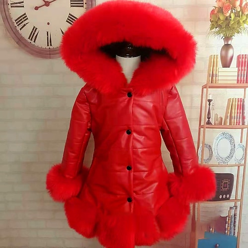  Dívčí 3D Dětská zimní bunda Bez vzoru Kabát Dolů Puffer Jacket Dlouhý rukáv Podzim Zima Aktivní Základní Děti 2-12 let Dovolená ulice Běžný