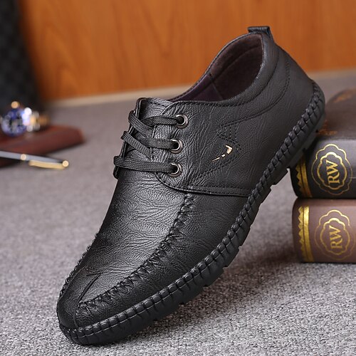 

Men's Oxfords Classic British Daily Office Career PU Booties / Ankle Boots Black Yellow Fall Spring