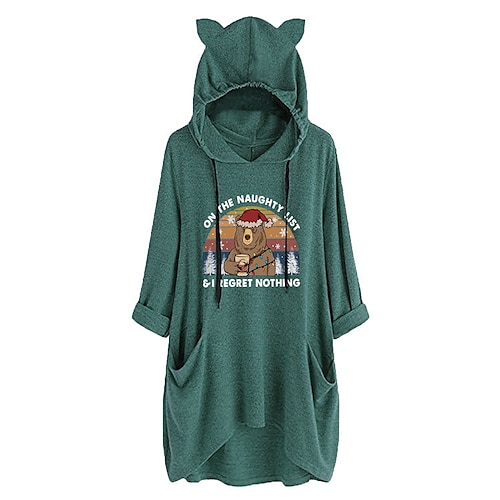 

Inspired by Christmas Bear Hoodie Anime Cartoon Anime Cat Ear Harajuku Graphic Hoodie For Men's Women's Unisex Adults' Hot Stamping Polyster