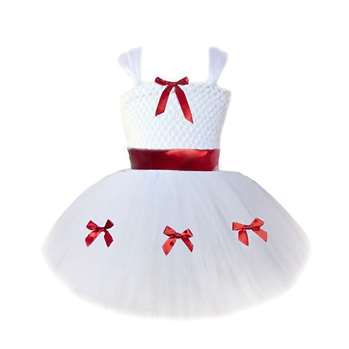

Princess Dress Kid's Girls' Cute Christmas Christmas Halloween Party / Evening Christmas Halloween Carnival Festival / Holiday Polyester White Easy Carnival Costumes Bowknot