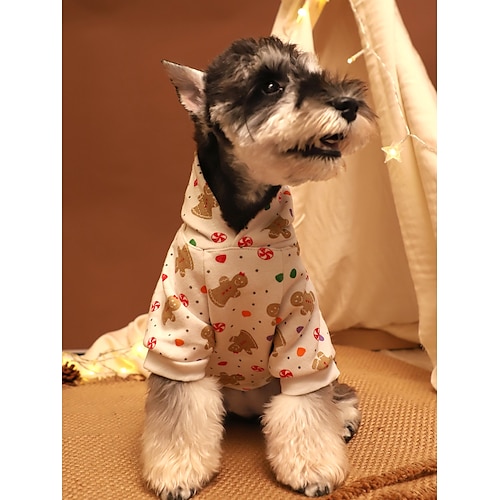 

Dog Cat Sweatshirt Gingerbread Carnival Tree Classic Style Simple Style Carnival Casual / Daily Winter Dog Clothes Puppy Clothes Dog Outfits Blue White White Sweatshirts