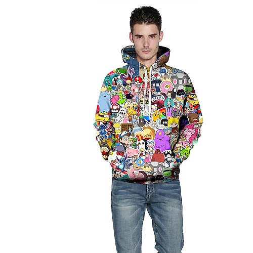 

Hombre Sudadera Con Capucha En blanco y negro Arco Iris Con Capucha Estampado Casual Diario Festivos Impresión 3D Ropa deportiva Casual Grande y alto Otoño invierno Ropa Sudaderas con capucha