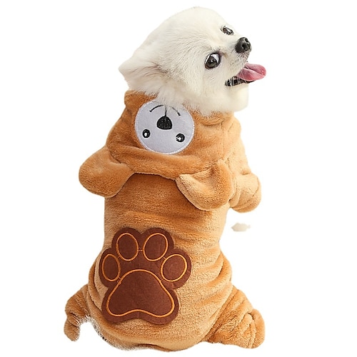 

Dog Cat Costume Hoodie Patterned Animal Adorable Cute Dailywear Casual / Daily Winter Dog Clothes Puppy Clothes Dog Outfits Soft Brown Costume for Girl and Boy Dog Polyester XS S M L XL XXL