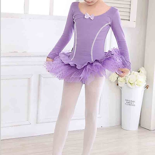 

Abbigliamento da ballo per bambini Danza classica Abito A pieghe A fantasia Tulle Da ragazza Addestramento Prestazioni Manica lunga Tulle Cotone