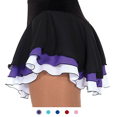 

Figure Skating Dress Women's Girls' Ice Skating Skirt Outfits Green Black Pink Spandex High Elasticity Training Practice Competition Skating Wear Handmade Patchwork Ice Skating Figure Skating