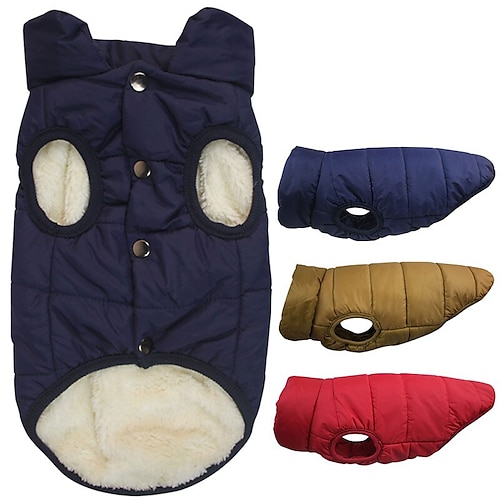 

2 Layers Fleece Lined Warm Dog Jacket for Puppy Winter Cold Weather,Soft Windproof Small Dog Coat