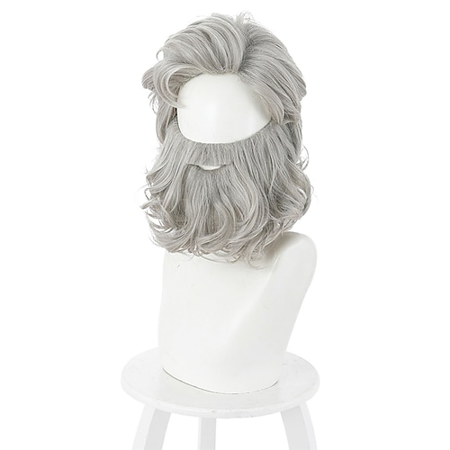 

Christmas Die Movie Chroniken Cosplay Silver Santa Claus Wig Curly Beard Gesichts Hair Christmas