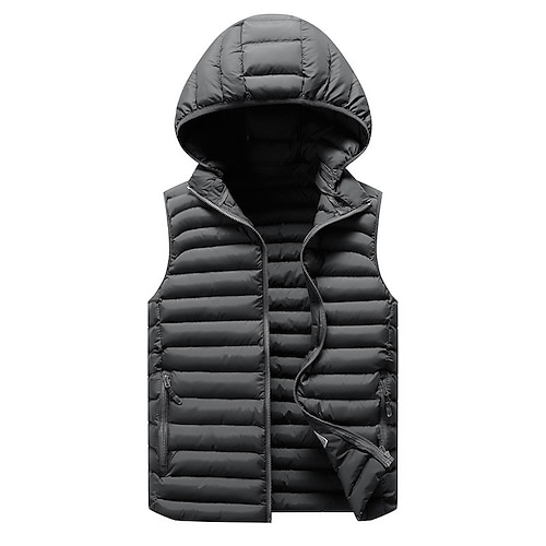 

Men's Puffer Vest Outdoor Casual Date Casual Daily Office & Career Color Block Outerwear Clothing Apparel Dark Grey Black Blue