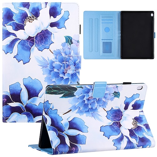 

Tavoletta Custodie cover Per Scheda Lenovo M10 FHD Plus 2a generazione 10,3 TB-X606 M10 HD TB-X505/605 Con supporto Porta-carte di credito A calamita Pop art Fiore decorativo pelle sintetica