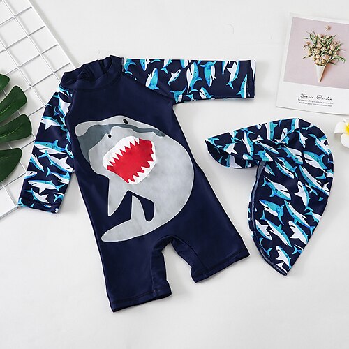 

Toddler Boys Two Piece Swimwear Outdoor Animal Active Bathing Suits 1-5 Years Summer Navy Blue