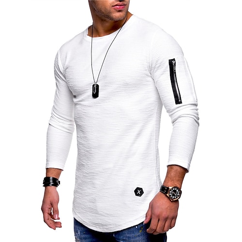 

Men's T shirt Tee Long Sleeve Shirt Plain Crew Neck Casual Holiday Long Sleeve Clothing Apparel Cotton Fashion Lightweight Muscle Slim Fit