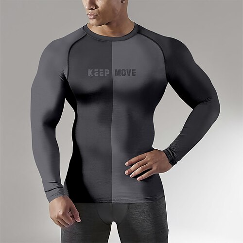 

Men's Compression Shirt 3D Print Long Sleeve Compression Clothing Athletic Athleisure Spandex Breathable Quick Dry Moisture Wicking Fitness Gym Workout Running Sportswear Activewear Purple Yellow