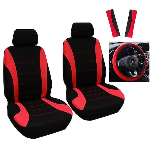 

Front Car Seat Covers Bucket Seat Covers Fabric High Back Auto Seat Covers for Cars Trucks Jeep Van SUV Pickup Airbag Compatible 7PCS
