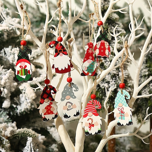 

Christmas Decorations European Home Color Cartoon Cute Forest Man Four Palace Grid Pendant Christmas Tree Small Hanging Ornaments.