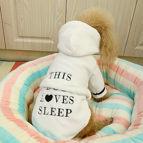 

Dog Cat Pajamas Solid Colored Quotes & Sayings Adorable Cute Dailywear Casual / Daily Winter Dog Clothes Puppy Clothes Dog Outfits Soft Pink White Dark Blue Costume for Girl and Boy Dog Cotton XS S M