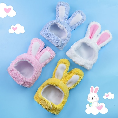 

Dog Costume Dog Bandana & Dog Hat Rabbit Animal Adorable Cute Dailywear Casual / Daily Winter Dog Clothes Puppy Clothes Dog Outfits Soft Yellow Blue Pink Costume for Girl and Boy Dog Lamb Fur M