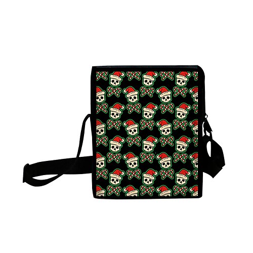 

Unisex Bags Oxford Cloth Crossbody Bag Zipper Daily Outdoor 3D Print Christmas Black