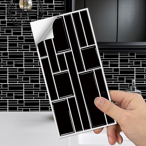 

adesivi per piastrelle americane adesivi murali autoadesivi per cucina a mosaico nero puro di fascia alta imitazione adesivi per piastrelle 3d