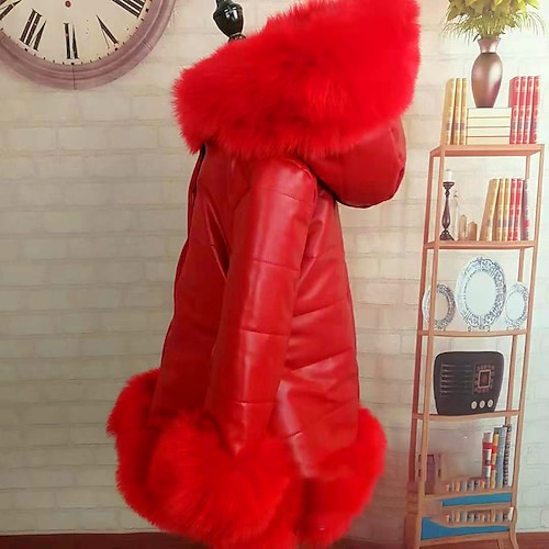  Dívčí 3D Dětská zimní bunda Bez vzoru Kabát Dolů Puffer Jacket Dlouhý rukáv Podzim Zima Aktivní Základní Děti 2-12 let Dovolená ulice Běžný