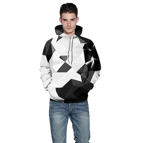 

Herren Hoodie Sweatshirt Kapuze Blau Regenbogen Kaffee Schwarz Mit Kapuze Geometrisch 3D Bedruckt Casual Täglich Festtage 3D-Druck Sportbekleidung Casual Groß und hoch Herbst Winter Bekleidung