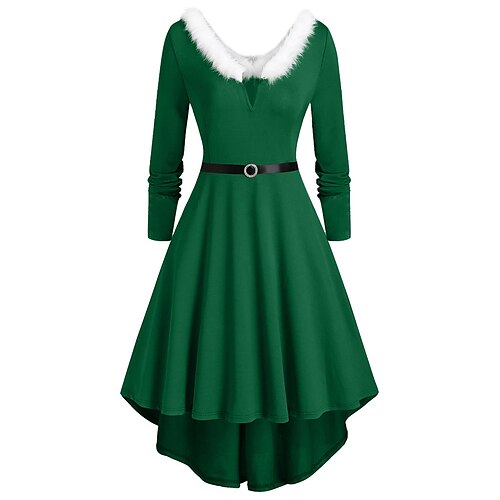 

Santa Suit Dress Christmas Dress Adults' Women's Dailywear Christmas Christmas Christmas Festival / Holiday Terylene Black / Green / Purple Women's Easy Carnival Costumes Solid Color