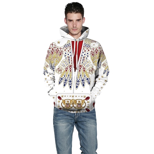 

Hombre Sudadera Con Capucha Blanco Con Capucha Graphic Tribal Estampado Casual Diario Festivos Impresión 3D Ropa deportiva Casual Grande y alto Primavera Otoño Ropa Sudaderas con capucha Sudaderas