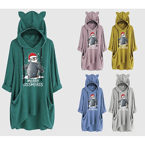 

Inspired by Christmas Penguin Hoodie Anime Cartoon Anime Cat Ear Harajuku Graphic Hoodie For Men's Women's Unisex Adults' Hot Stamping Polyster