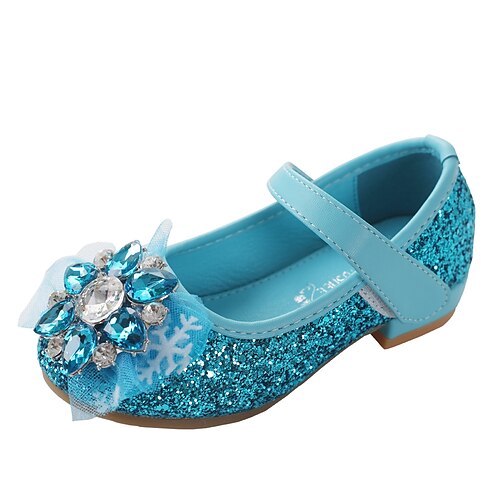 

Girls' Heels Glitters Flower Girl Shoes PU Little Kids(4-7ys) Toddler(2-4ys) Party Wedding Sequin Crystals / Rhinestones Blue Pink Champagne Fall Spring