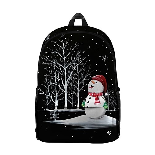 

Unisex Oxford Cloth 300D School Bag Commuter Backpack Large Capacity Breathable Zipper Tiered School Daily Christmas Black