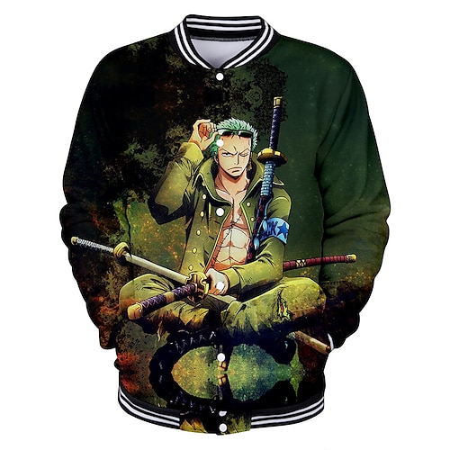 

Inspired by One Piece Roronoa Zoro Outerwear Back To School Anime Harajuku Graphic Kawaii Coat For Men's Women's Couple's Adults' 3D Print Polyster