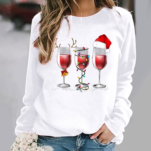 

Women's Sweatshirt Pullover Graphic Prints Ugly Christmas Print Sports Hot Stamping Streetwear Hoodies Sweatshirts Blue Pink Wine