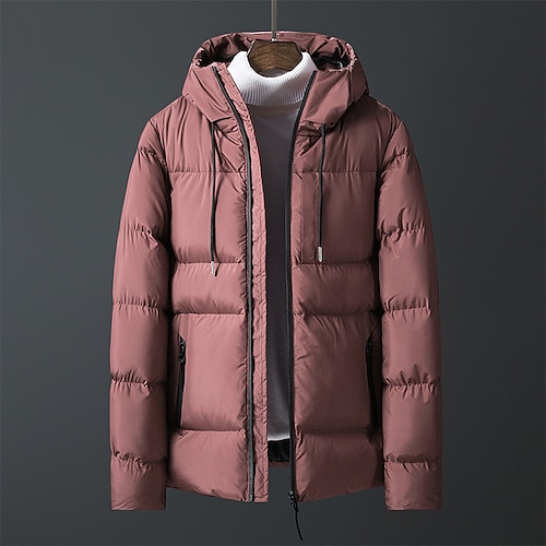 

Men's Hoodie Jacket Padded Hiking jacket Hiking Windbreaker Winter Outdoor Thermal Warm Windproof Breathable Lightweight Outerwear Winter Jacket Trench Coat Fishing Climbing Running Blue Grey Black