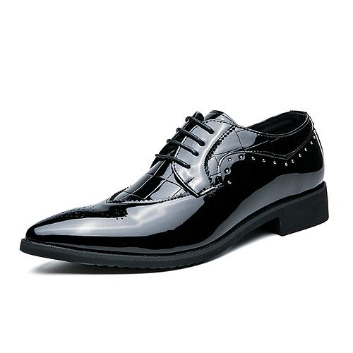 

Men's Oxfords Business Classic British Wedding Office & Career PU Black Blue Fall Spring