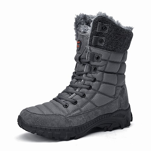 

Men's Unisex Boots Snow Boots Hiking Boots Winter Boots Fleece lined Vintage Sporty Casual Outdoor Daily Hiking Shoes Trail Running Shoes Leather Synthetics Booties / Ankle Boots Black Gray Winter