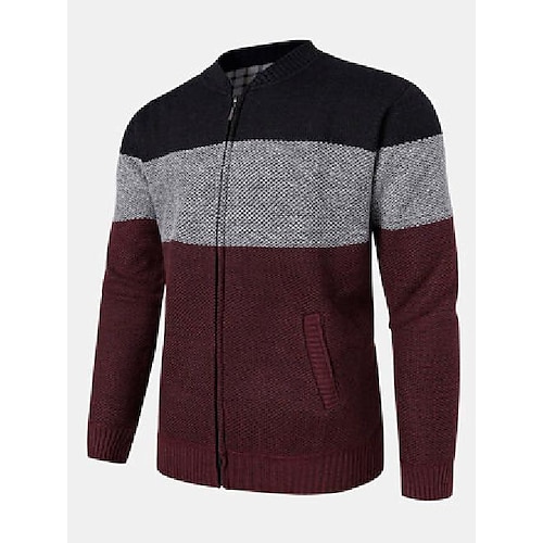 

Men's Sweater Pullover Sweater Jumper Knit Clothing Apparel Winter Under blue Under the wine red M L XL