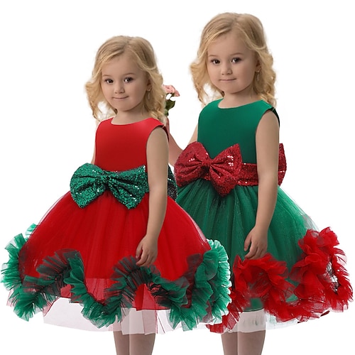 

Santa Suit Santa Claus Cosplay Costume Christmas Dress Vacation Dress Girls' Cute Christmas Christmas Children's Day Masquerade Kid's Party Christmas polyester fibre Dress