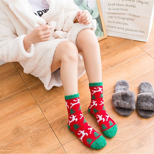 

Women's Christmas Lingeries Gift Fashion Comfort Socks Socks Casual Socks Party Warm Blue 1 Pair Cute