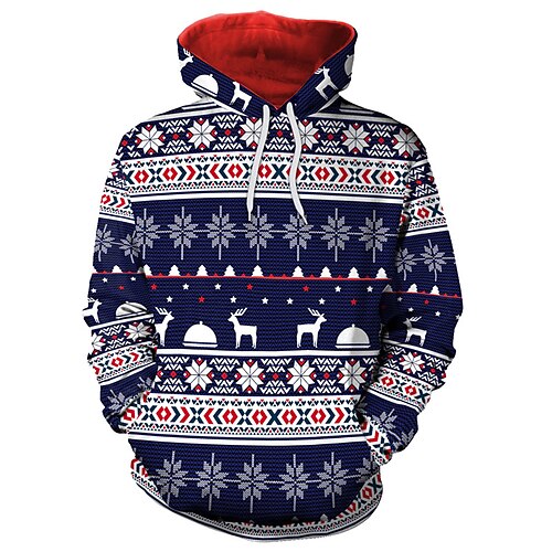 

Men's Pullover Hoodie Sweatshirt Graphic Prints Ugly Christmas Print Hooded Casual Daily Sports 3D Print Sportswear Casual Hoodies Sweatshirts Long Sleeve Black Navy Blue