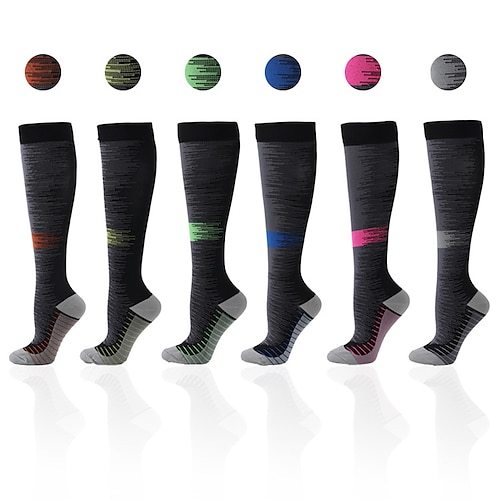 

Compression Socks Crew Socks Cycling Socks Bike Socks Sports Socks Men's Women's Bike / Cycling Breathable Soft Comfortable 1 Pair Stripes Nylon Green Orange Blue S L / Stretchy