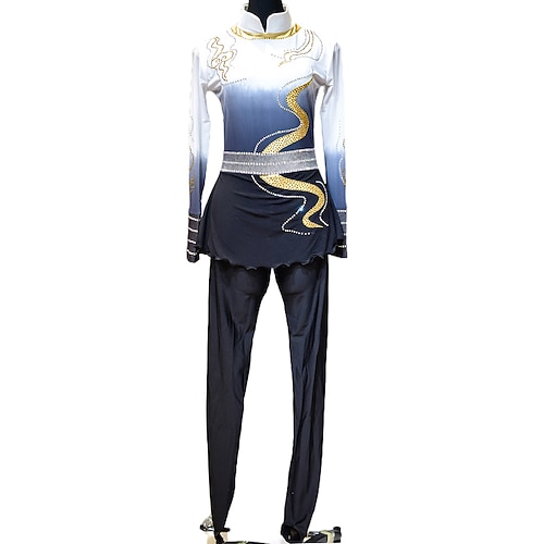 

Figure Skating Pants Figure Skating Top Boys' Ice Skating Leggings Outfits Clothing Suit Dark Navy Spandex High Elasticity Training Practise Competition Skating Wear Handmade Crystal / Rhinestone