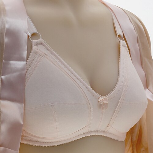 

Women's Wireless Bras 3/4 Cup V Neck Running Pure Color Hook & Eye Sport Casual Daily Cotton Sexy 1PC White Pink / Bras & Bralettes / 1 PC