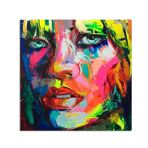 

Oil Painting Handmade Hand Painted Wall Art Modern Francoise Nielly Knife Abstract Portrait Face Figure Picture Home Decoration Decor Rolled Canvas No Frame Unstretched
