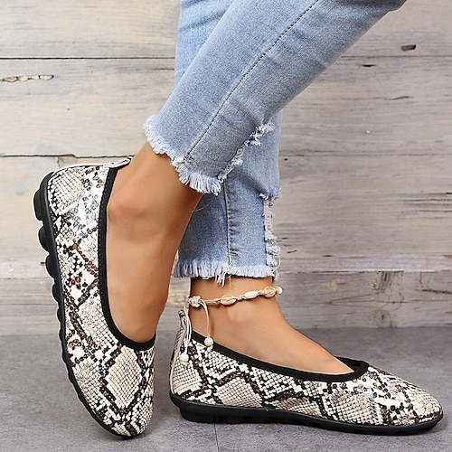 

Per donna Ballerine Scarpe comfort Taglie forti Piatto Punta tonda Mocassino Color Block Nero Bianco Blu