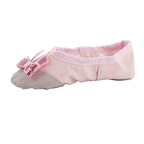 

Girls' Ballet Shoes Performance Training Practice Professional Flat Bowknot Bows Flat Heel Round Toe Elastic Band Kid's Black Rosy Pink Red