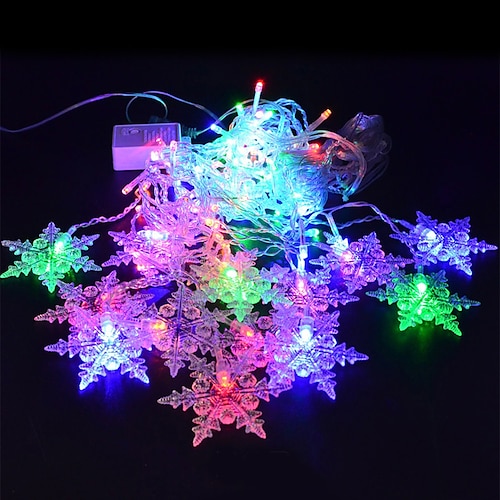 1-5x Snowflake LED Fairy String Lights Curtain Net Window 8 Mode Christmas Light 