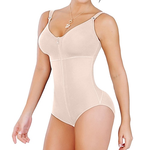 

Corset Women's Bodysuits Shapewears Office Running Gym Yoga Black Khaki Sport Sexy Breathable Zipper Tummy Control Push Up Basic Solid Color All Seasons / Hip Pants / Walking / Driving
