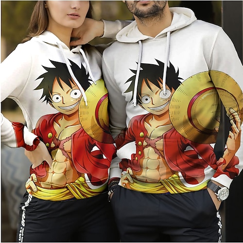 

Inspired by One Piece Monkey D. Luffy Cosplay Hoodie Back To School Basic For Men's Women's Adults' Terylene