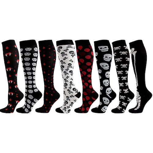 

Men's Women's Compression Socks Crew Socks Cycling Socks Bike Socks Sports Socks Road Bike Mountain Bike MTB Bike / Cycling Breathable Soft Comfortable 3pcs Graphic Skull Nylon Black White Red S L